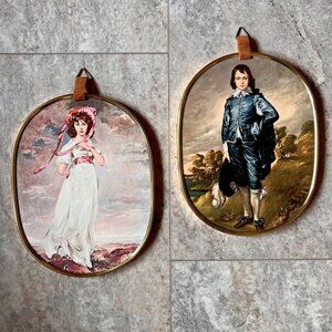 Vintage Pinkie & Blue Boy | Gold Frame | Made in Canada | Decor, Art, Victorian